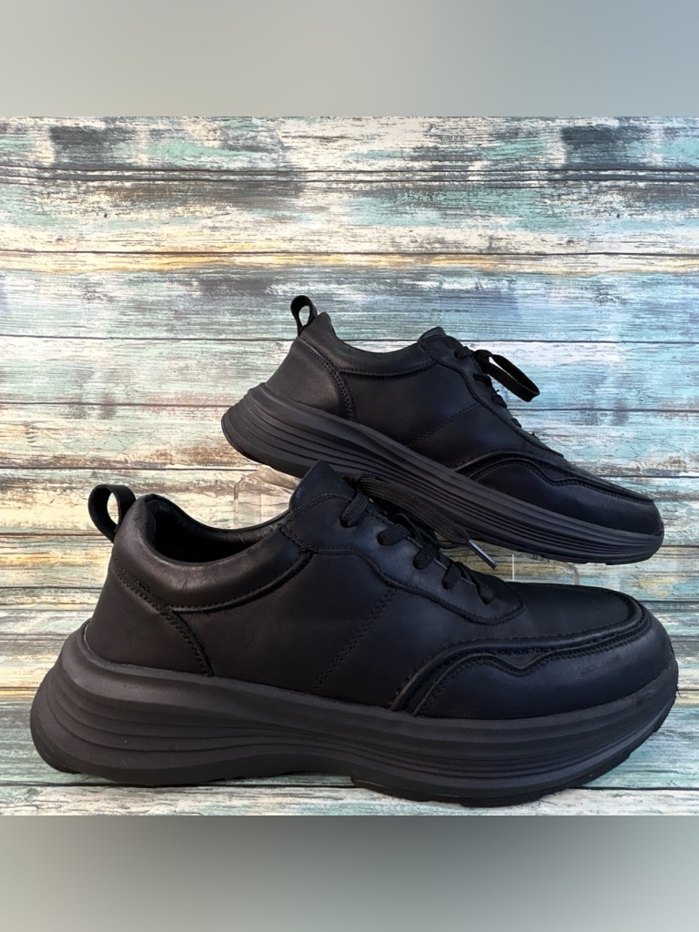 Orthocomfoot Orthopedic Sneakers Mens Size 13 Black Leather Casual Walking Shoes